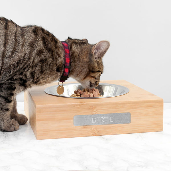 Buy Personalised Bamboo Pet Bowl with Metal Tag available now at www.giftsfinder.co.uk