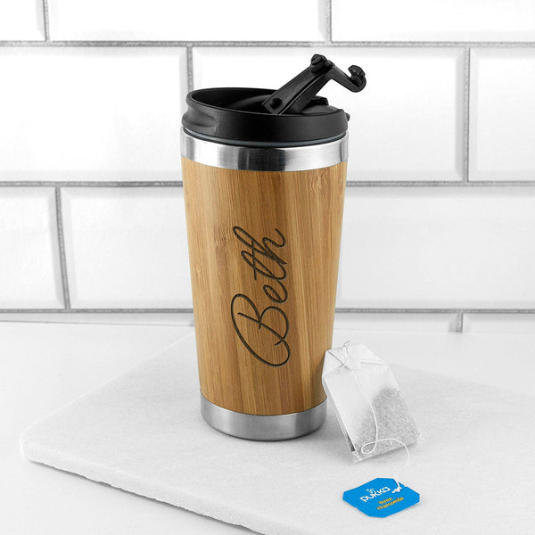 Buy Personalised Bamboo Travel Mug available now at www.giftsfinder.co.uk