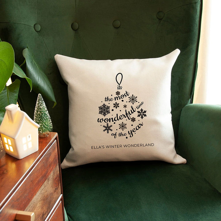 Buy Personalised Bauble Cushion Cover available now at www.giftsfinder.co.uk