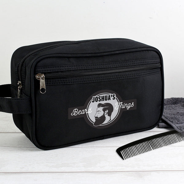 Buy Personalised Beard Things Black Vanity Bag available now at www.giftsfinder.co.uk