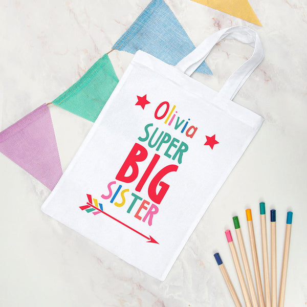 Buy Personalised Big Sister Mini Tote Bag available now at www.giftsfinder.co.uk