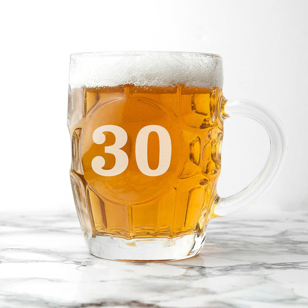 Buy Personalised Birthday Dimpled Beer Glass available now at www.giftsfinder.co.uk