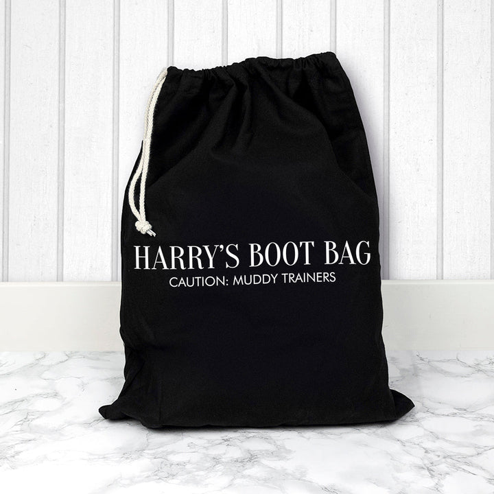 Buy Personalised Black Boot Bag available now at www.giftsfinder.co.uk