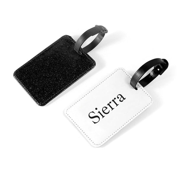 Buy Personalised Black Glitter School Bag Tag available now at www.giftsfinder.co.uk