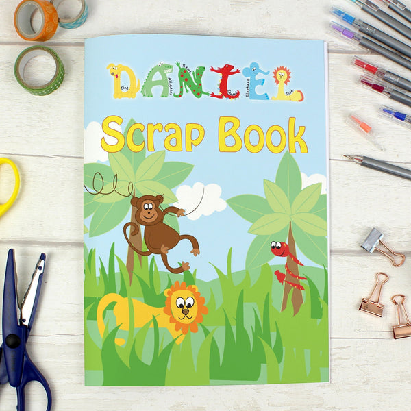 Buy Personalised Blue Animal Alphabet - A4 Scrapbook available now at www.giftsfinder.co.uk