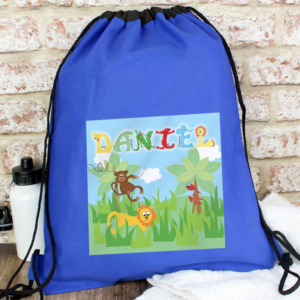 Buy Personalised Blue Animal Alphabet Swim & Kit Bag available now at www.giftsfinder.co.uk