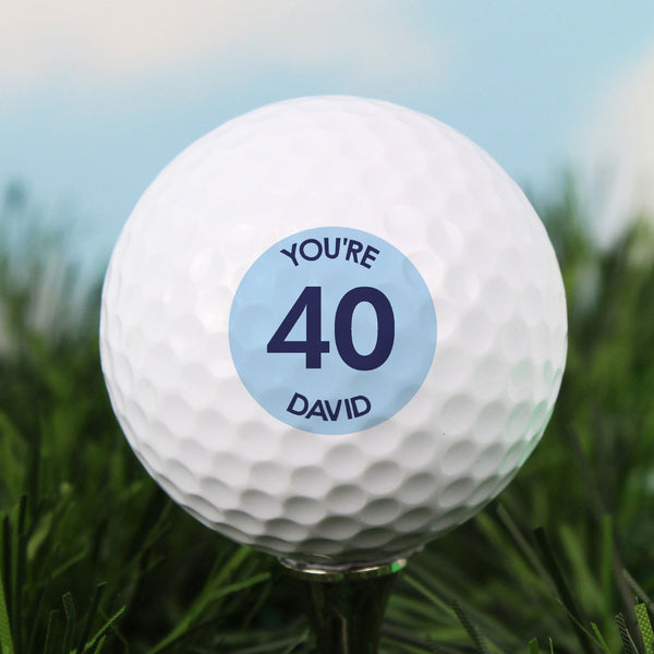 Buy Personalised Blue Big Age Golf Ball available now at www.giftsfinder.co.uk