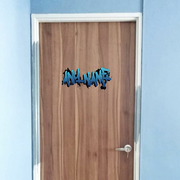 Buy Personalised Blue Graffit Sticker Perfect For Bedroom Doors or Wall Any Name Printed Simply Peel and Stick - 300mm wide available now at www.giftsfinder.co.uk