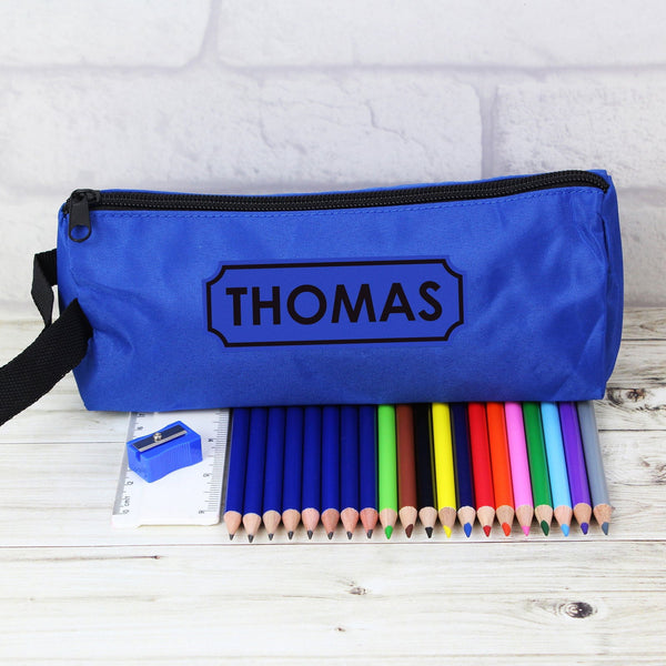 Buy Personalised Blue Pencil Case available now at www.giftsfinder.co.uk