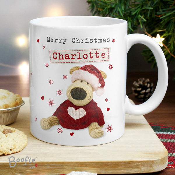 Personalised Boofle Christmas Love Mug available to buy at www.giftsfinder.co.uk