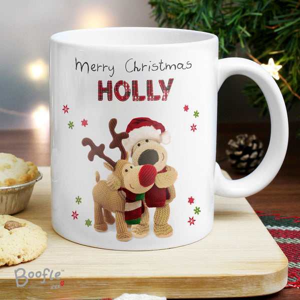 Personalised Boofle Christmas Reindeer Mug available to buy at www.giftsfinder.co.uk