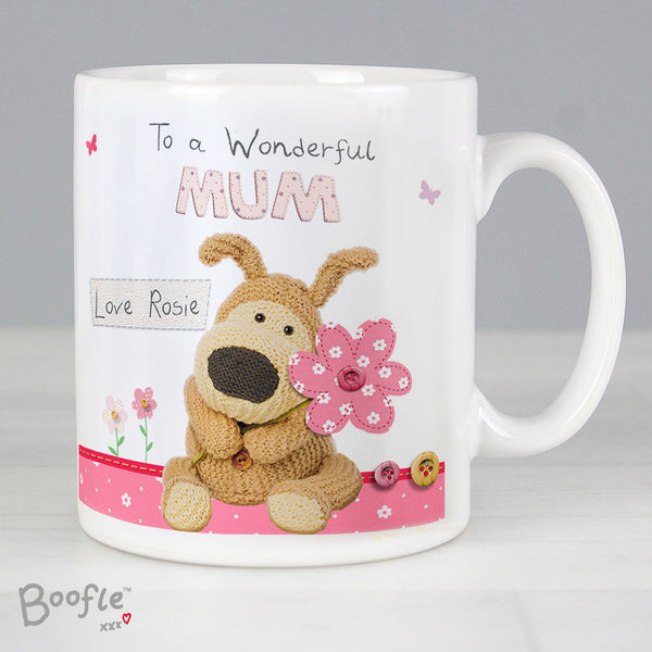 Personalised Boofle Flowers Mug available to buy at www.giftsfinder.co.uk