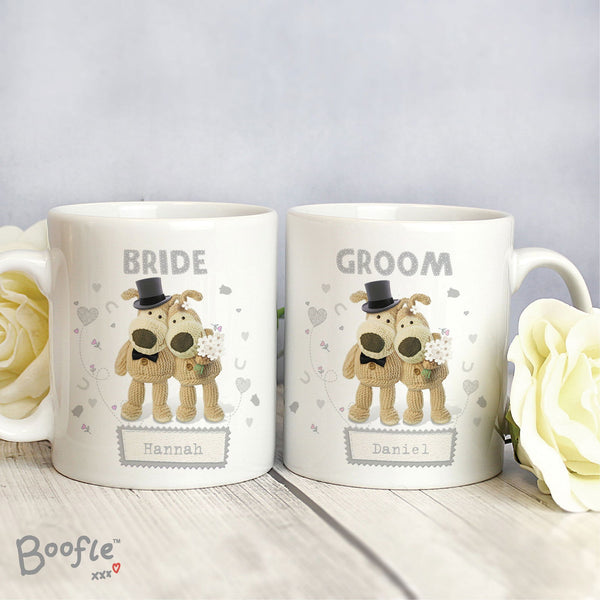 Personalised Boofle Wedding Couple Mug Set available to buy at www.giftsfinder.co.uk