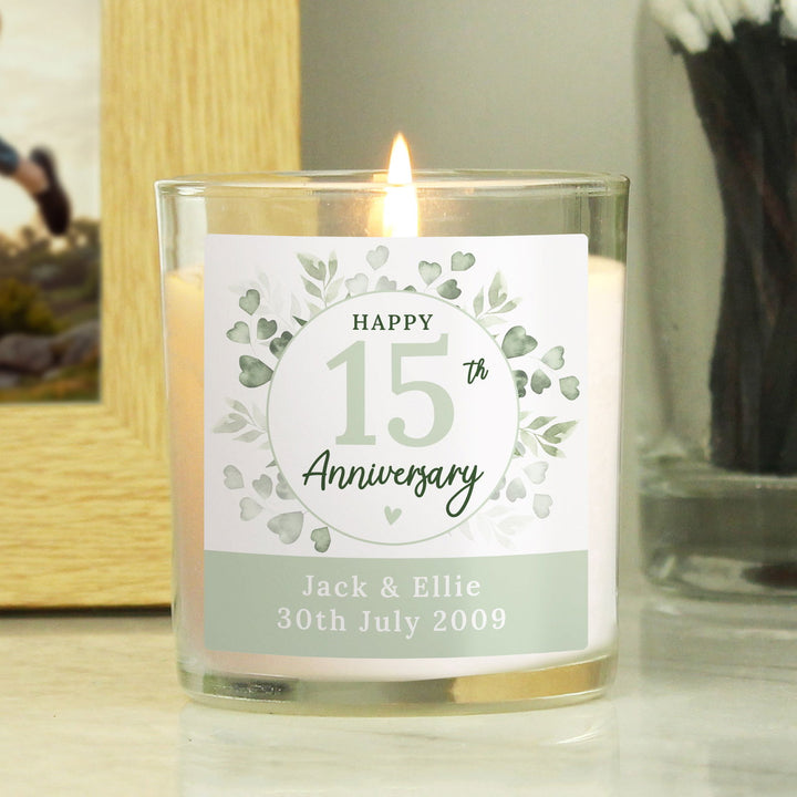 Personalised Botanical Anniversary Candle Jar available to buy at www.giftsfinder.co.uk