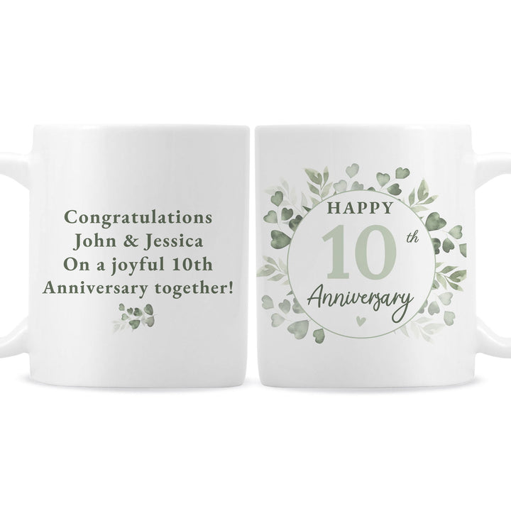 Personalised Botanical Anniversary Mug available to buy at www.giftsfinder.co.uk