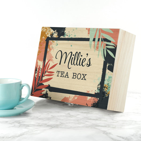 Buy Personalised Botanical Tea Box available now at www.giftsfinder.co.uk