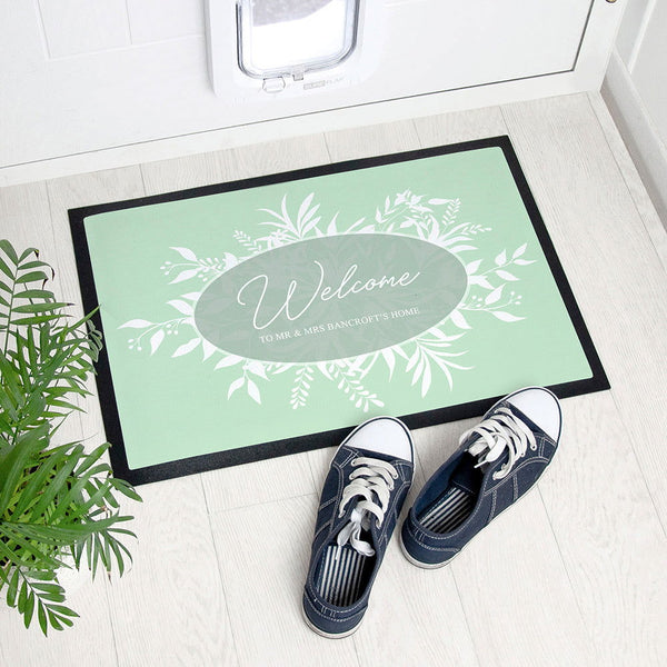 Buy Personalised Botanical Welcome Doormat available now at www.giftsfinder.co.uk