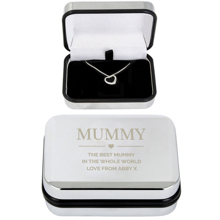 Personalised Box and Heart Necklace available to buy at www.giftsfinder.co.uk