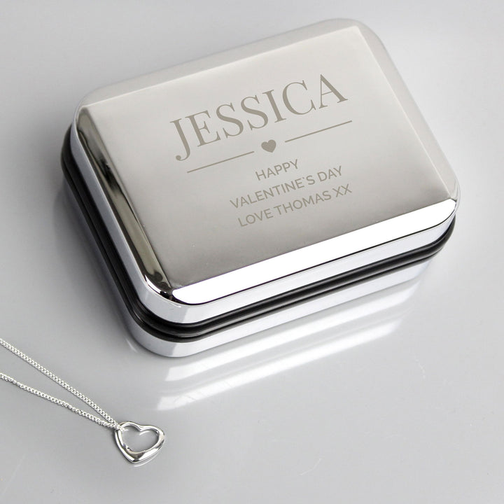 Buy Personalised Box and Heart Necklace available now at www.giftsfinder.co.uk