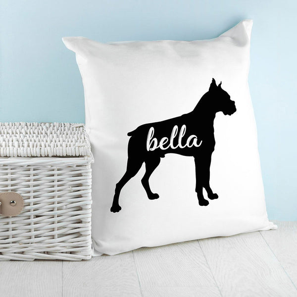 Buy Personalised Boxer Silhouette Cushion Cover available now at www.giftsfinder.co.uk