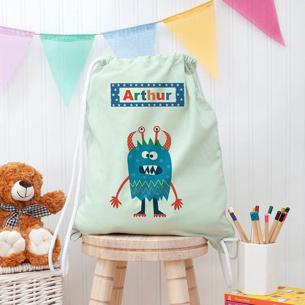 Buy Personalised Boy's Little Monster PE Kit Bag available now at www.giftsfinder.co.uk