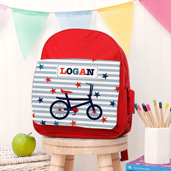 Buy Personalised Boy's Red Mini Rucksack available now at www.giftsfinder.co.uk