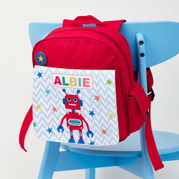 Buy Personalised Boy's Robot Rucksack available now at www.giftsfinder.co.uk