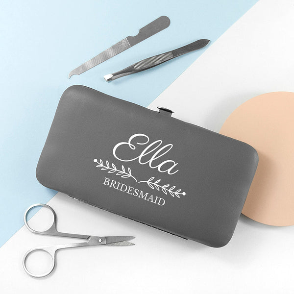 Buy Personalised Bridal Party Manicure Set - Grey available now at www.giftsfinder.co.uk