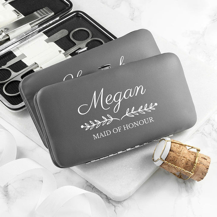 Buy Personalised Bridal Party Manicure Set - Grey available now at www.giftsfinder.co.uk