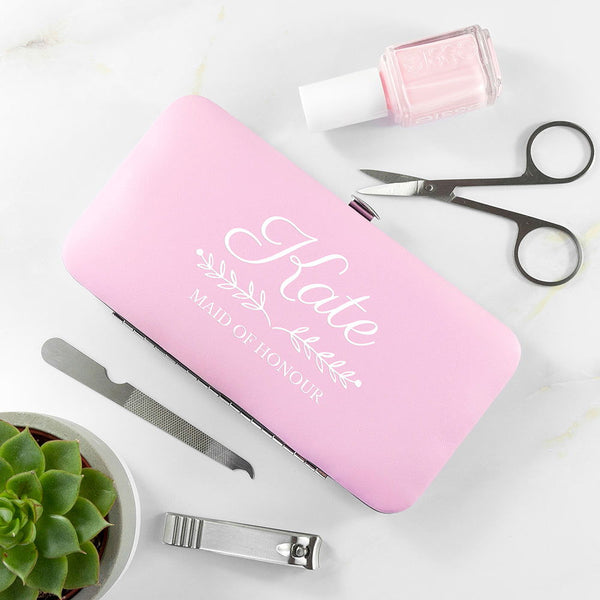 Buy Personalised Bridal Party Manicure Set - Pink available now at www.giftsfinder.co.uk