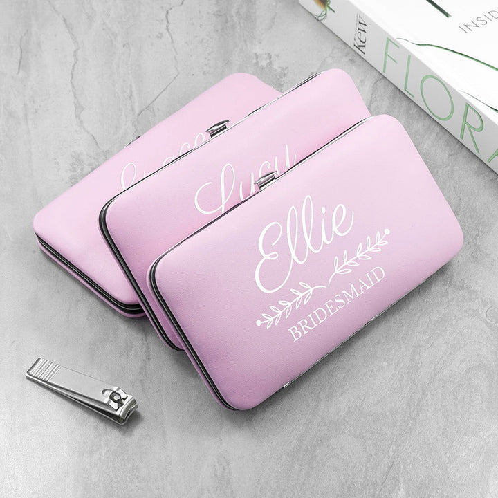 Buy Personalised Bridal Party Manicure Set - Pink available now at www.giftsfinder.co.uk