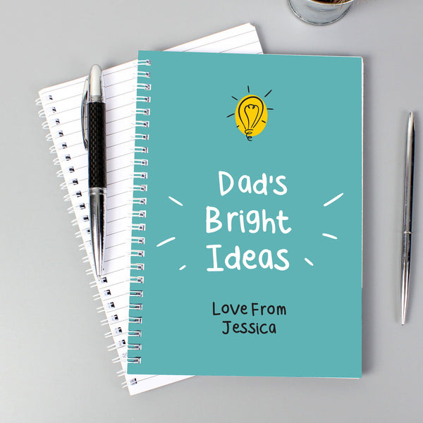 Personalised Bright Ideas A5 Notebook available to buy at www.giftsfinder.co.uk