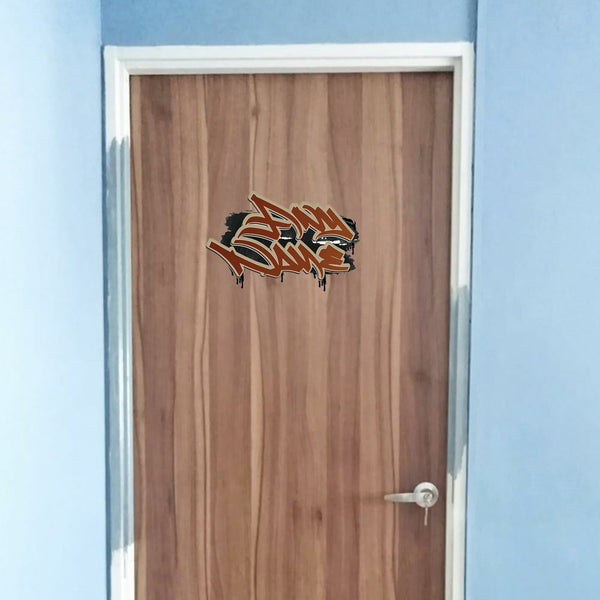 Buy Personalised Brown Graffit Sticker Perfect For Bedroom Doors or Wall Any Name Printed Simply Peel and Stick - 300mm wide available now at www.giftsfinder.co.uk