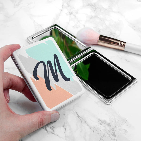 Buy Personalised Brush Stroke Rectangle Compact Mirror - Sunset available now at www.giftsfinder.co.uk