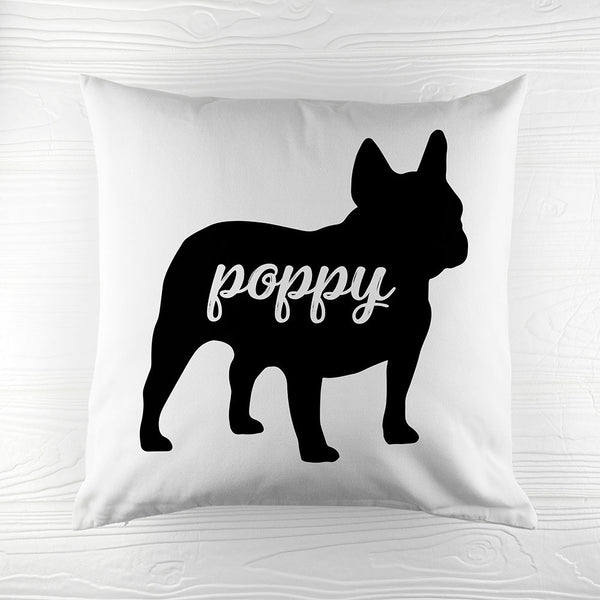 Buy Personalised Bulldog Silhouette Cushion Cover available now at www.giftsfinder.co.uk