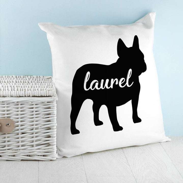 Buy Personalised Bulldog Silhouette Cushion Cover available now at www.giftsfinder.co.uk