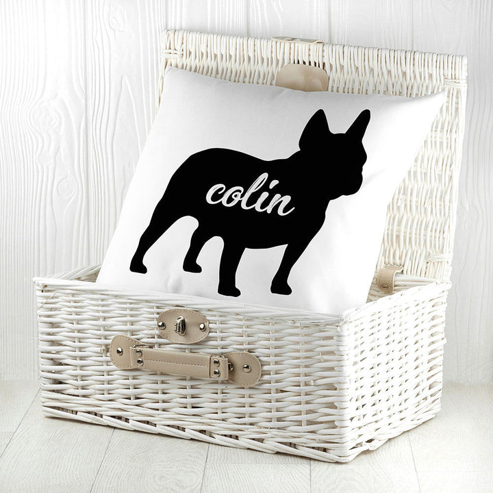 Buy Personalised Bulldog Silhouette Cushion Cover available now at www.giftsfinder.co.uk