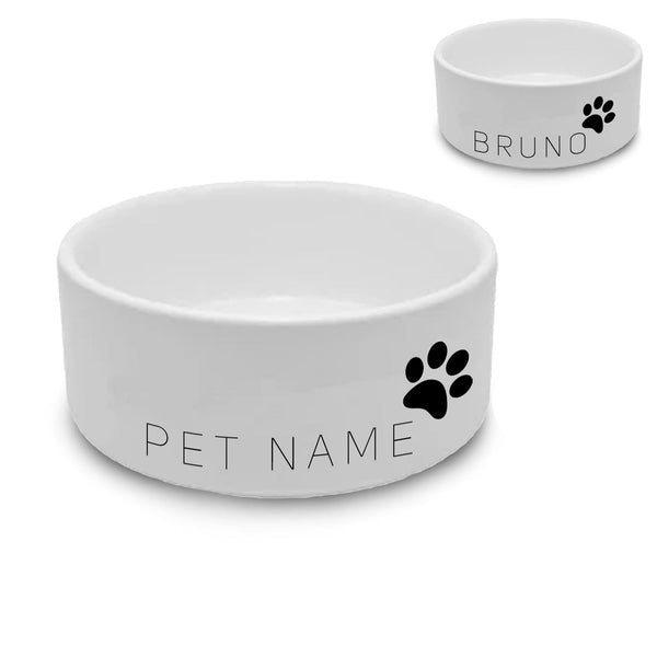 Buy Personalised Cat Bowl with Name and Paw Print available now at www.giftsfinder.co.uk