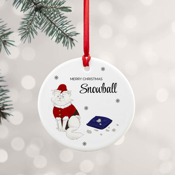 Buy Personalised Cat Christmas Ornament available now at www.giftsfinder.co.uk