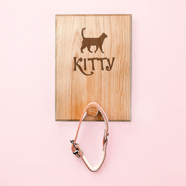 Buy Personalised Cat Silhouette Peg Hook available now at www.giftsfinder.co.uk