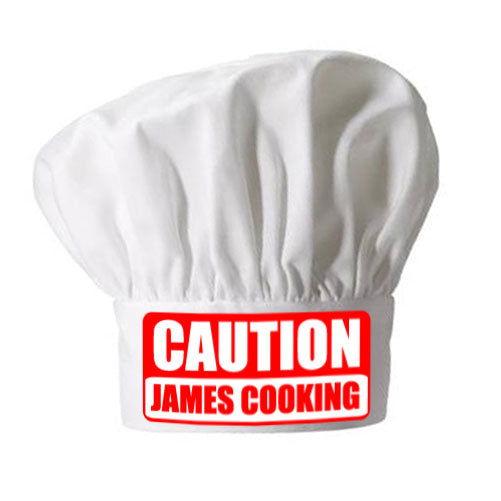 Buy Personalised Caution Chefs Hat available now at www.giftsfinder.co.uk