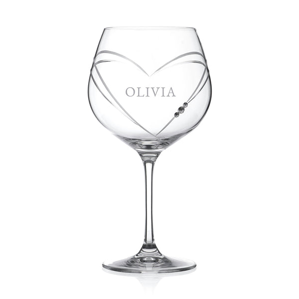 Buy Personalised Celebration Heart Gin Glass with Swarovski Crystals available now at www.giftsfinder.co.uk