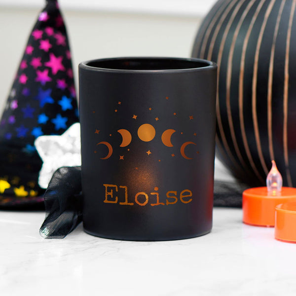 Buy Personalised Celestial Moon Phase Candle Holder available now at www.giftsfinder.co.uk