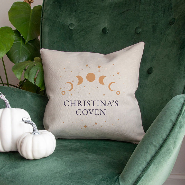 Buy Personalised Celestial Moon Phase Cushion Cover available now at www.giftsfinder.co.uk