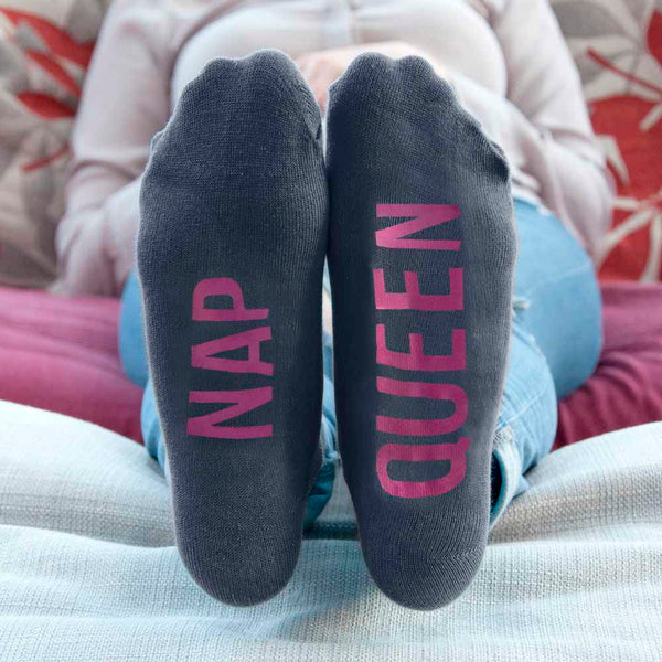 Buy Personalised Charcoal & Hot Pink Socks available now at www.giftsfinder.co.uk