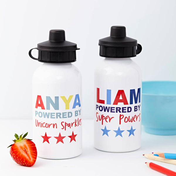 Buy Personalised Child's Powered By Water Bottle available now at www.giftsfinder.co.uk