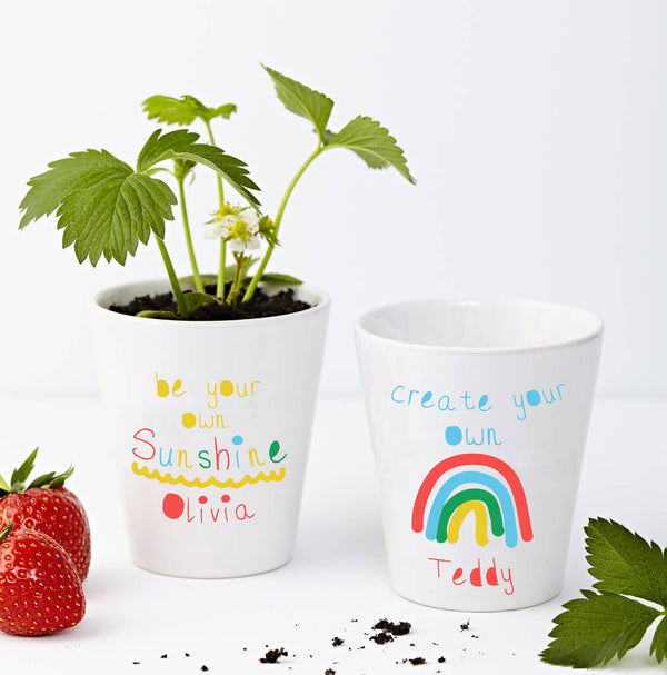 Buy Personalised Child's Rainbow Plant Pot available now at www.giftsfinder.co.uk