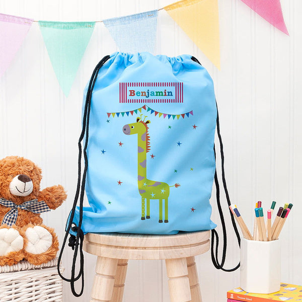 Buy Personalised Children's Giraffe Waterproof Swim Bag available now at www.giftsfinder.co.uk