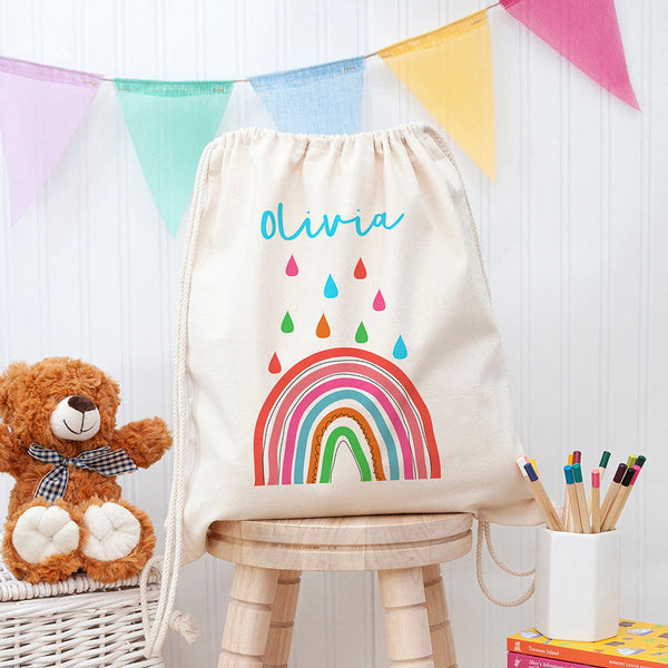 Buy Personalised Children's Rainbow PE Kit Bag available now at www.giftsfinder.co.uk