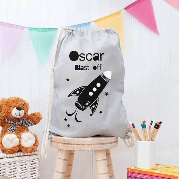 Buy Personalised Children's Space Rocket PE Kit Bag available now at www.giftsfinder.co.uk